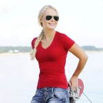 Clique Aden dame v-hals stretch t-shirt