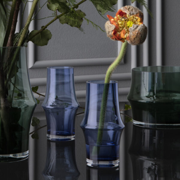 Holmegaard ARC Vase, mørk blå, H15 cm.