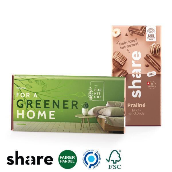 Share chokolade bar med logo banderole