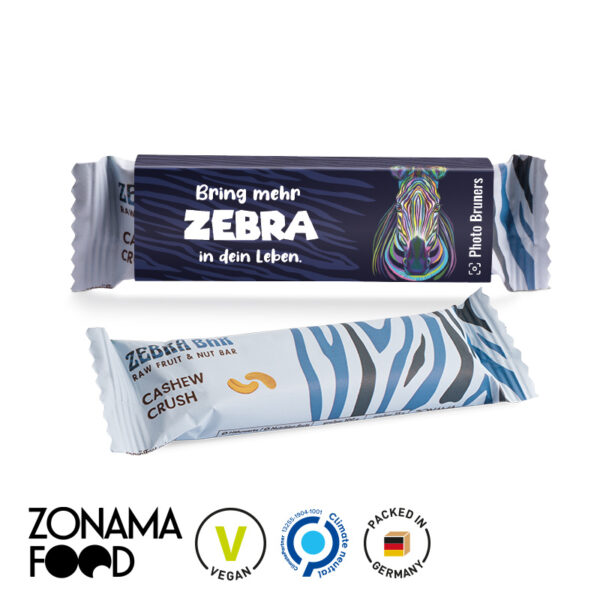 Zonama Zebra energi bar med logotrykt omslag